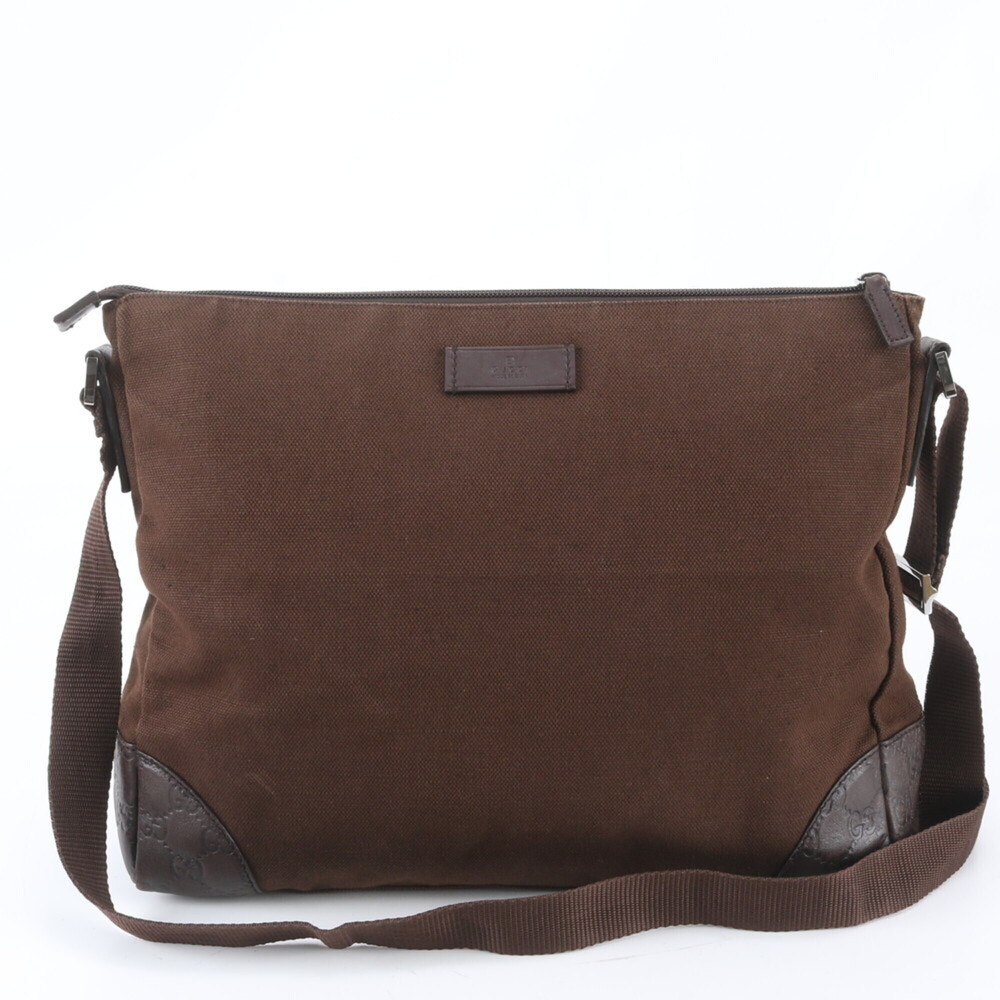 Gucci 257301 Leather Shoulder Bag Messenger Tote Brown Men's